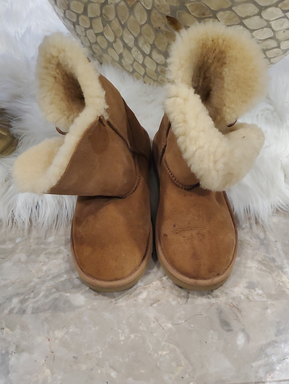 UGG Chestnut Suede Shearling Boots